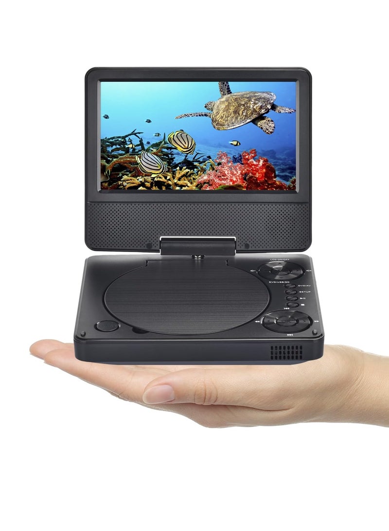 AROAQ Kids DVD Player, Mini Portable Rotatable DVD Player, Large Swivel Screen Rechargeable Video Player, Double Stereo Speaker Design DVD Player For Kids Boys Girls, (1pc) - Image 1