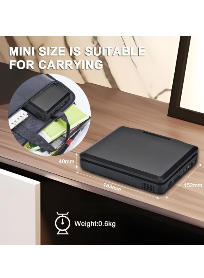 AROAQ Kids DVD Player, Mini Portable Rotatable DVD Player, Large Swivel Screen Rechargeable Video Player, Double Stereo Speaker Design DVD Player For Kids Boys Girls, (1pc) - Image 2