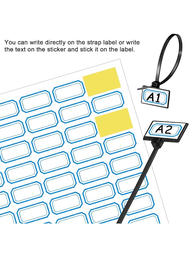 erorex Cable Tie Tags 250Pcs 150Mm Nylon Cable Marker Ties Self Locking Cord Tags With Marker Pen And Self Adhesive Labels Network Wire Straps Cable Zip Ties With Writable Tags For Home Office Use - Image 5