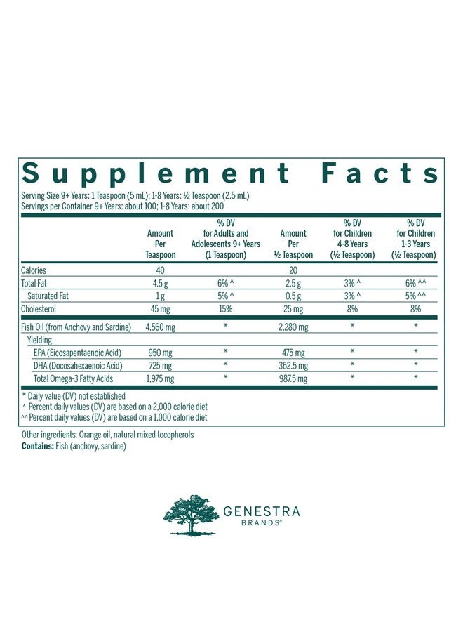 Genestra Brands Super EFA Liquid | Supports Cardiovascular Health, and The Development of Brain, Eyes, and Nerves in Children* | 16.9 Fl Oz | Natural Orange Flavor - Image 2
