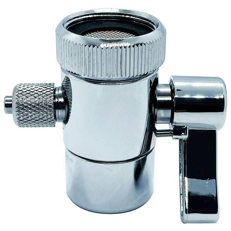 ZIGZAGSTORM Kitchen Sink Faucet Water Filter Diverter Valve for Push on 14 inch Tubing Replacement Part Adapter with M22 X M24 ConnectorBrass BodyChrome Plated Made In Taiwan