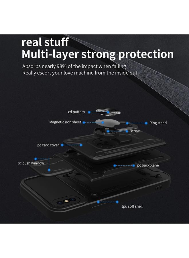 اس-توب جراب هاتف ببطاقة كاميرا منزلقة لهاتف iPhone X / XS - Image 4