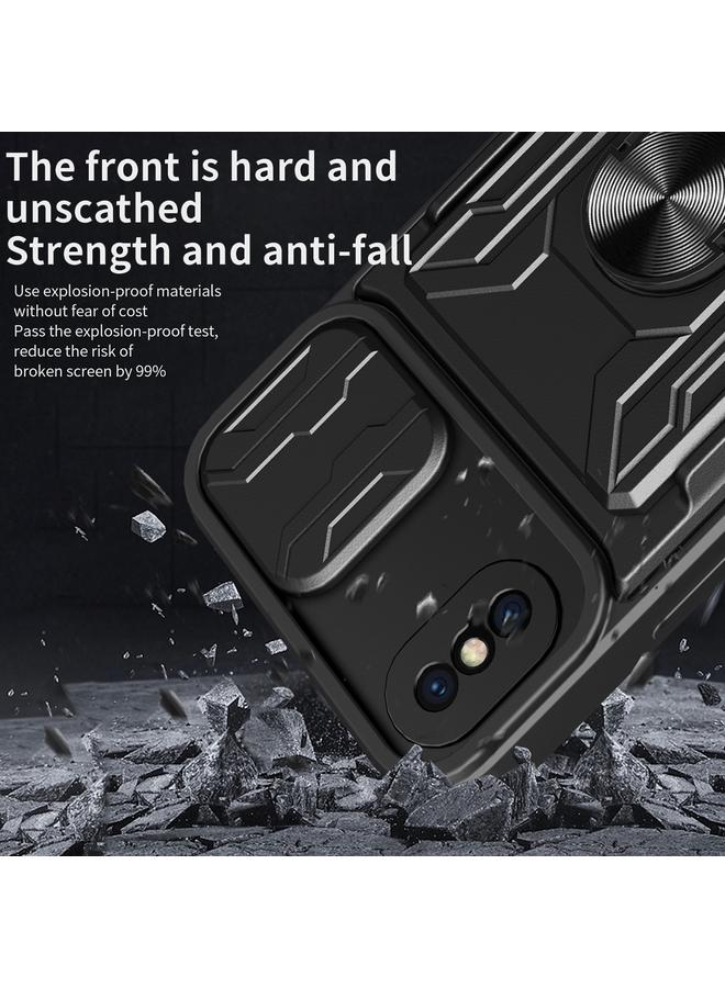 اس-توب جراب هاتف ببطاقة كاميرا منزلقة لهاتف iPhone X / XS - Image 3