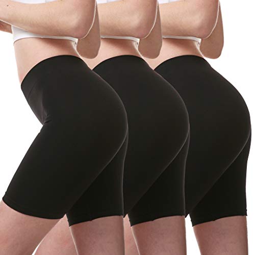 MELERIO Women's Slip Shorts, Comfortable Boyshorts Panties, Anti-chafing Spandex Shorts for Under Dress (3 Black, 8-10) - Image 1