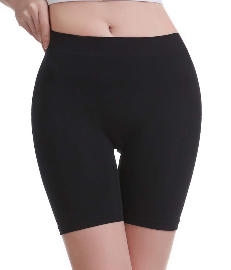 MELERIO Women's Slip Shorts, Comfortable Boyshorts Panties, Anti-chafing Spandex Shorts for Under Dress (3 Black, 8-10) - Image 2