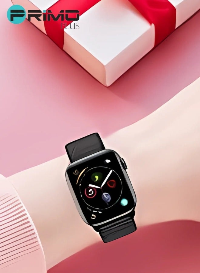 PRIMO PLUS Fabric Strap, 42mm/44mm/45mm Compatible with Apple Watch Series 8/7/SE/6/5/4/3/2/1 Black  - Image 4