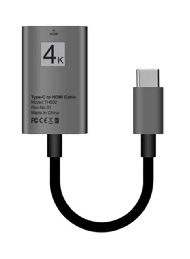 كابل محول من USB Type-C إلى HDMI بجودة 4K لهواتف سامسونج  S9 وS8 ونوت 8 وجهاز ماك بوك فضي