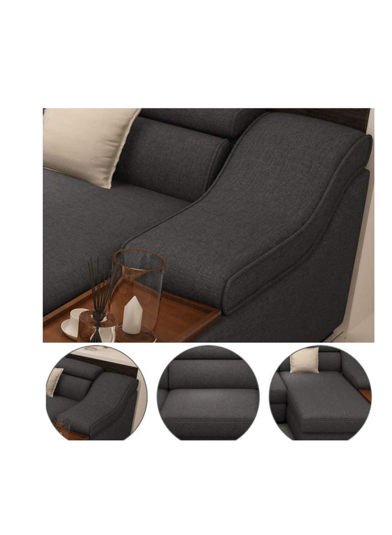 Ripple FURNITURE Living Room Sofa - Sofa - Fashion Fabric Sofa - Combination Set - Cafe Hotel Furniture - Simple Leisure Sofa 5 Seaters  Gray  L Shape 360X180X85  - Image 2
