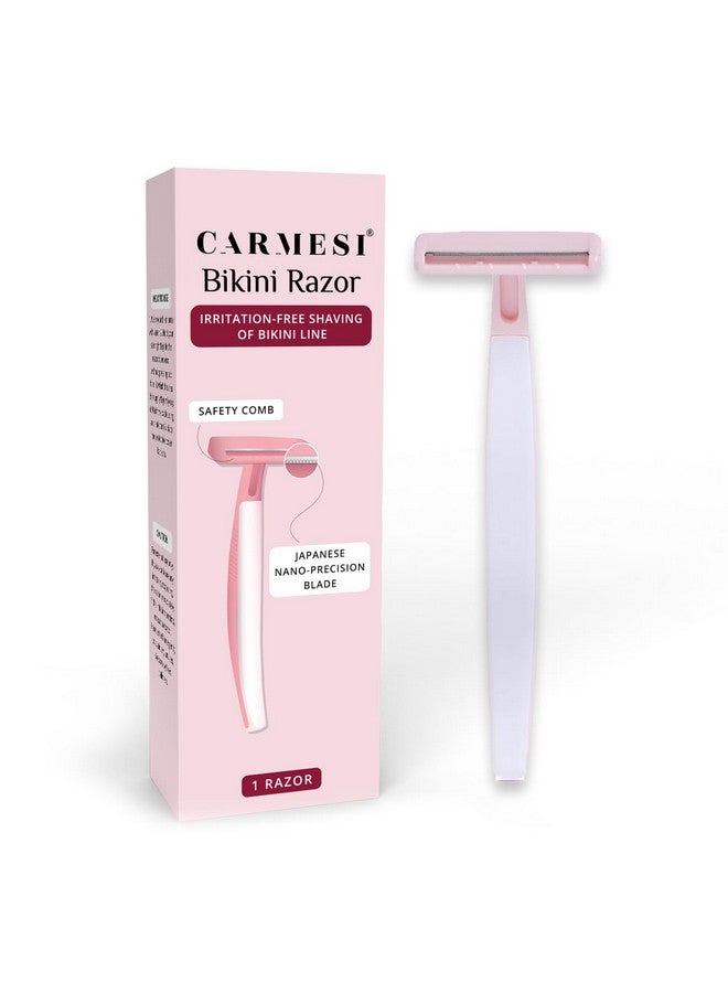 CARMESI Bikini Razor For Women | For Irritationfree Shaving Of Bikini Line | Japanese Nanoprecision Blade & Safety Comb | No Cuts | Safe & Hygienic | Pack Of 1 - Image 1