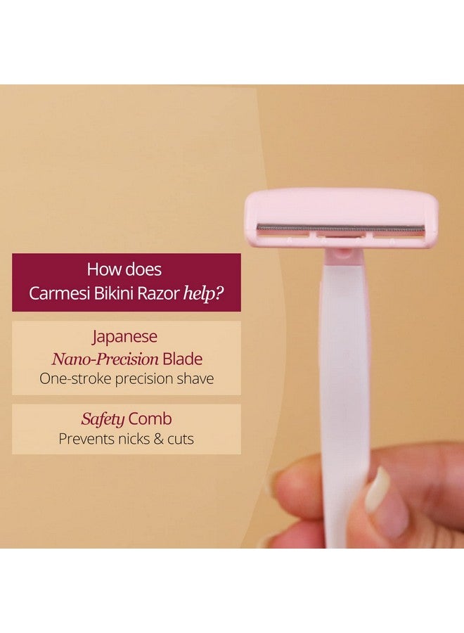 CARMESI Bikini Razor For Women | For Irritationfree Shaving Of Bikini Line | Japanese Nanoprecision Blade & Safety Comb | No Cuts | Safe & Hygienic | Pack Of 1 - Image 5