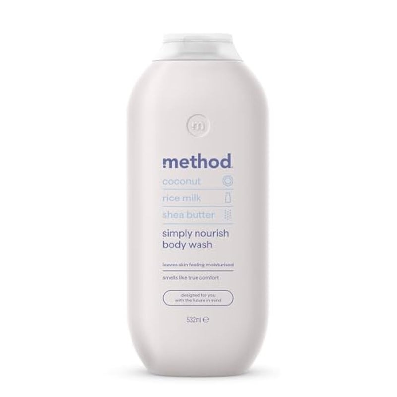 Method Body Wash, Simply Nourish, Shower Gel, Coconut, Rice Milk And Shea Butter Scent, Pack of 1, 532ml - Image 1