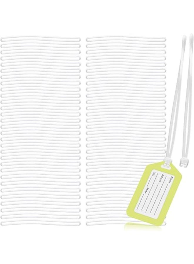 PVC Transparent Rope, 100 Pack Clear Plastic Luggage Loop Straps, Worm Loops for Luggage Tags, Plastic Name Tag Loop for Identification Cards ID, 6 inch - Image 1