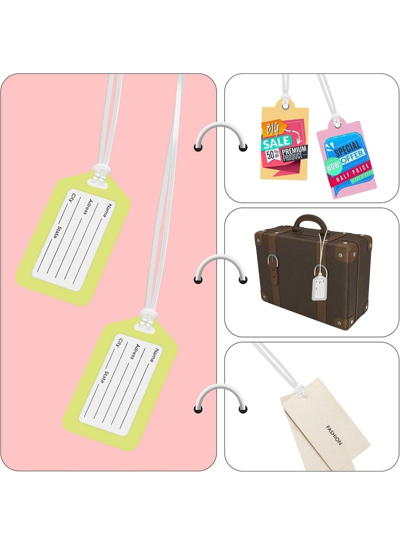 PVC Transparent Rope, 100 Pack Clear Plastic Luggage Loop Straps, Worm Loops for Luggage Tags, Plastic Name Tag Loop for Identification Cards ID, 6 inch - Image 2