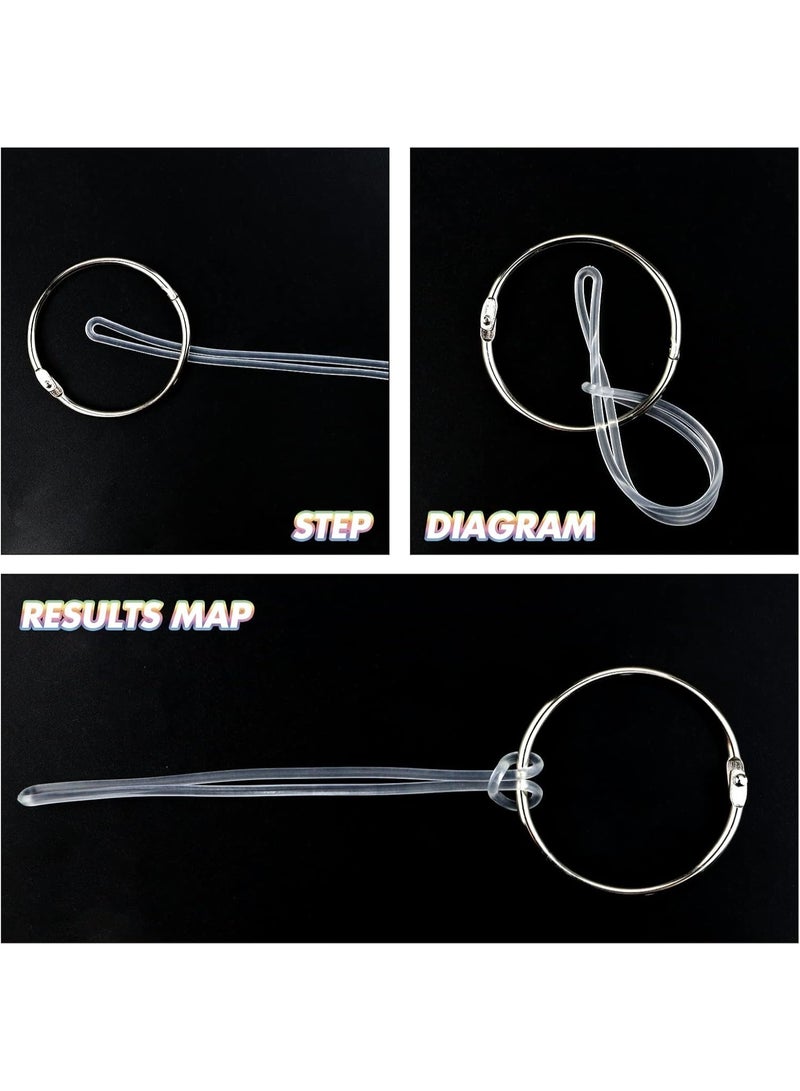 PVC Transparent Rope, 100 Pack Clear Plastic Luggage Loop Straps, Worm Loops for Luggage Tags, Plastic Name Tag Loop for Identification Cards ID, 6 inch - Image 5