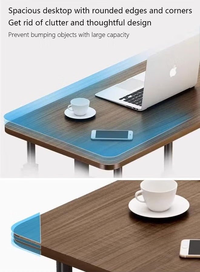 Beauenty C Shaped Bedside Desk Adjustable Mobile Sofa Side Table with Wheels and Storage Tray Sturdy Rolling Computer Stand for Medical Eating and Laptops - Image 2