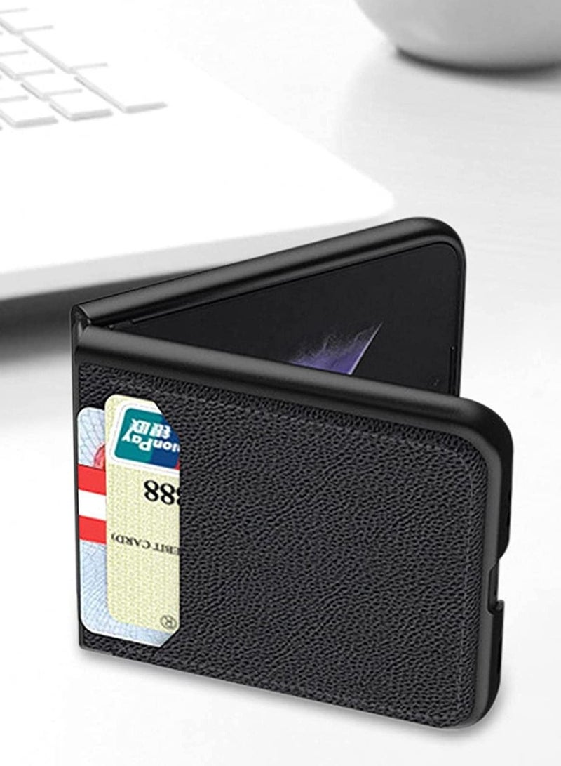 SYOSI Phone Case For Samsung Galaxy Z Flip 3 5G,  Ultra All-Inclusive Shockproof Leather Case Fold Cover (Black) - Image 3