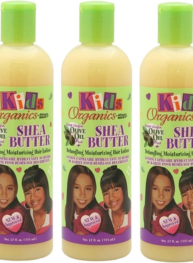 Africa's BEST Kids Organics Shea Butter Detangling Moisturizing Hair Lotion 12 oz (Pack of 3)