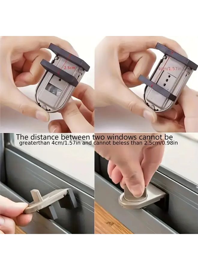 Brown Heavy Duty Aluminum Sliding Door Safety Lock Anti Theft Security for Windows - Image 5