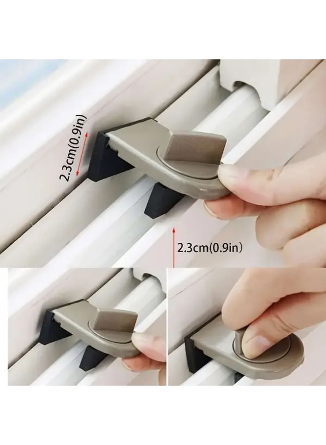 Brown Heavy Duty Aluminum Sliding Door Safety Lock Anti Theft Security for Windows - Image 3