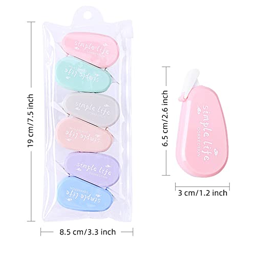 GINCEVHY 12 Pack Aesthetic Pastel Correction Tape, 0.2 x 197 inch, Instant Corrections, Easy to Use Applicator, White Smooth Pull Out Correction Tape for School, Office, Crafting - Image 3