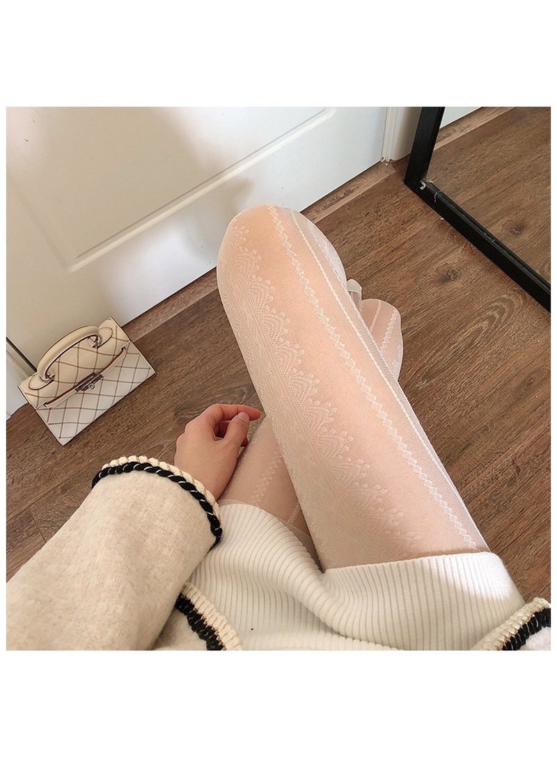 Fashionable Women's Stockings 15D Lace Lolita Style Tight Fitting Pantyhose  - Image 2
