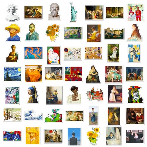 DothRayan Retro Famous Art Painting Stickers Pack, 100 Pcs Vinyl Waterproof Vincent Van Gogh Oil Painting Style Stickers for Laptop Phone Water Bottles Lovely Gift to Friends Artist Decals - Image 2