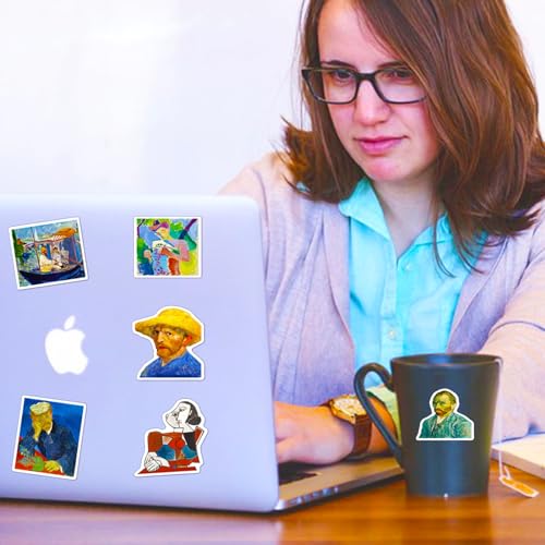 DothRayan Retro Famous Art Painting Stickers Pack, 100 Pcs Vinyl Waterproof Vincent Van Gogh Oil Painting Style Stickers for Laptop Phone Water Bottles Lovely Gift to Friends Artist Decals - Image 3