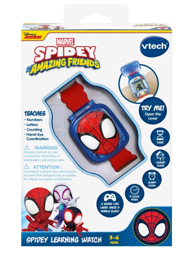 vtech Spidey and His Amazing Friends Spidey Learning Watch (Multicolour ) | Watch includes nine digital clock faces, a stopwatch, a timer, a cuckoo clock, and an alarm with a choice of alarm tones | Ideal 3 to 6 years - Image 1