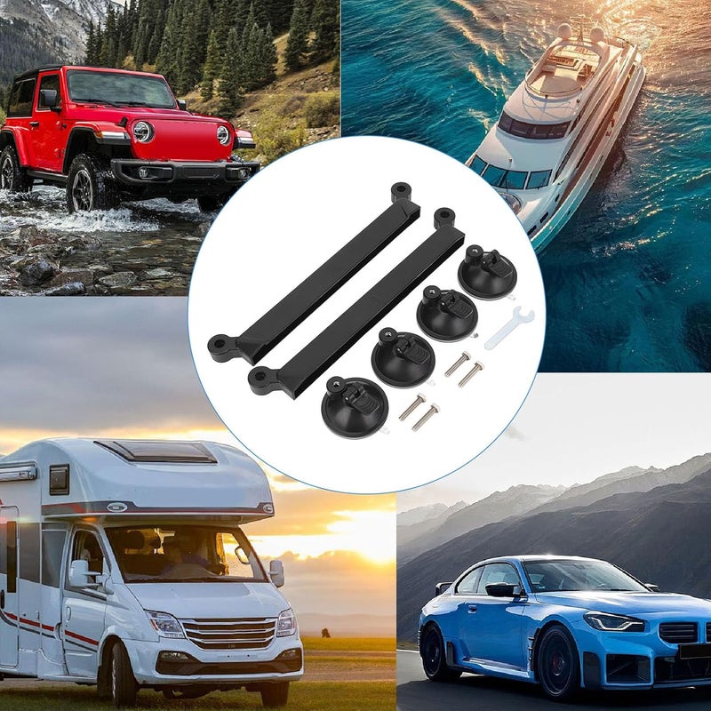 for RV Boat Car and Vehicle Windshield or Sunroof Installation - Satellite Sunroof Suction Cup Mount Compatible with Mini Dish Antennae - ABS Mounting Bracket with 4 Suction Cups. - Image 2