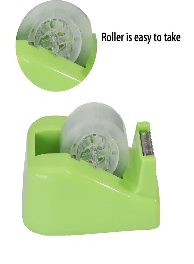 QILIMA Heavy Duty Desktop Tape Dispenser Non-Skid Base, for Packaging in Office, Flower Shop,Cake Shop,Green - Image 2