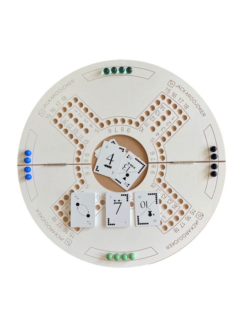 جاكارو جوكر لعبة لوحية جاكاروا جوكر لـ 4 أو 6 لاعبين باللون الأبيض مع بطاقات جاكاروا وكرات - Image 5