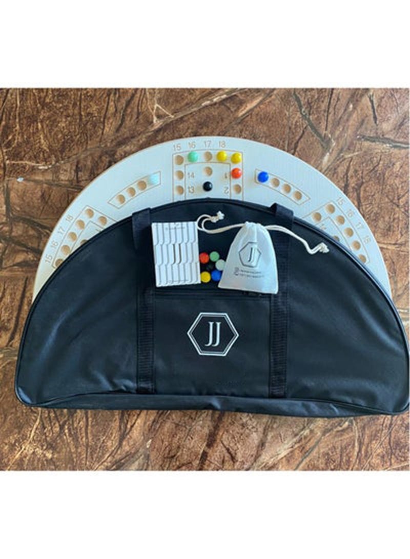 JACKAROOJOKER Jackaroo Joker Double Sided Foldable Wooden Board Game For 4 And 6 Players With Bag, Glass Marbles And Playing Cards (White) - Image 3