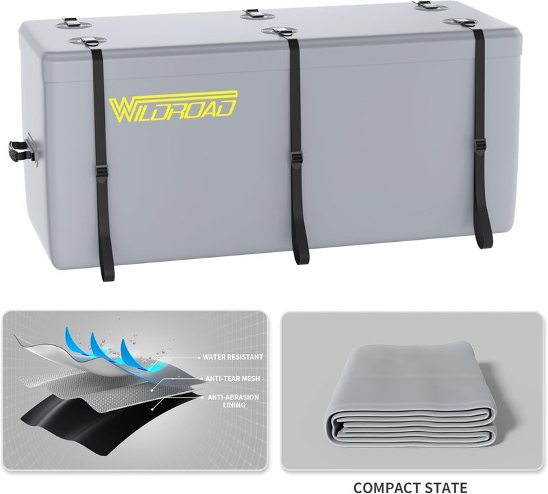 Wildroad Hitch Cargo Carrier Bag 100% Waterproof 58.5" x 22" x 25" (18.2 Cu.ft.) Hitch Bag Include 6 Reinforced Straps - Image 2