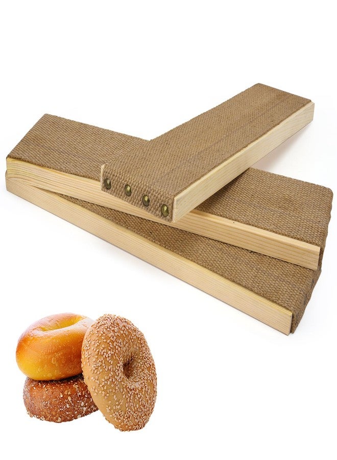 avvkfcmn 3 Pcs Bagel Boards for Baking Bagels, Pine Wood with Burlap, 16.1 inches L x 3.5 inches W - Essential Baking Tools for Beginners and Experts, Great Gift for Home Bakers and Professionals - Image 1