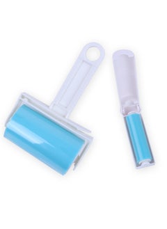 Pet Hair Remover Brush Reusable Lint Roller Cleaner Set for Clothes Car Seats Bedding Large and Small Sizes Blue