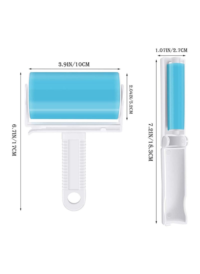Generic - Pet Hair Remover Brush Reusable Lint Roller Cleaner Set for Clothes Car Seats Bedding Large and Small Sizes Blue - Image 1
