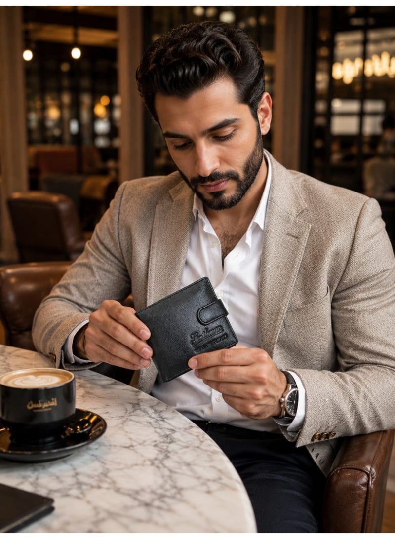 GENTLEMAN Premium Men’s Leather Bifold Wallet with Snap Closure – Slim Classic Design - Image 2
