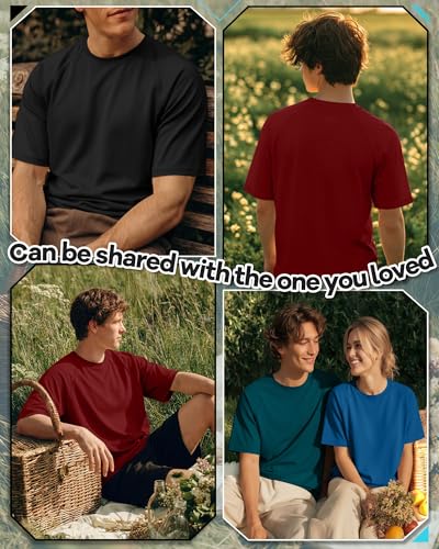 Evervibe 4 Pack Mens Big Tall Short Sleeve Tees Crew Neck Shirts Moisture Wicking Gym Casual Tops MultipackBlack Lake Green Blue Wine Red3XLarge - Image 3