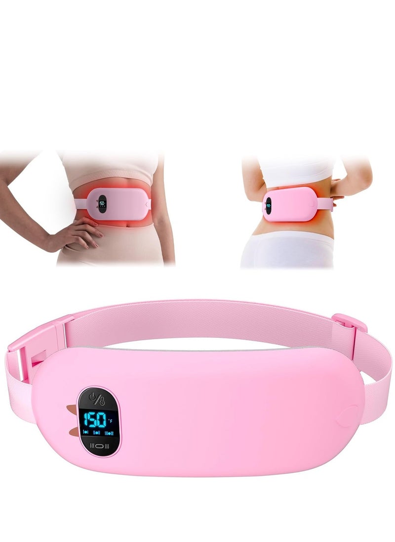 general Portable Heating Pad, Electric Cordless Menstrual Heating Pad 5s Fast Heating, Heating Pads for Cramps with 3 Heat Levels and 3 Massage Modes, Heating Pad for Back Pain Gift for Women and Girl(Pink) - Image 1