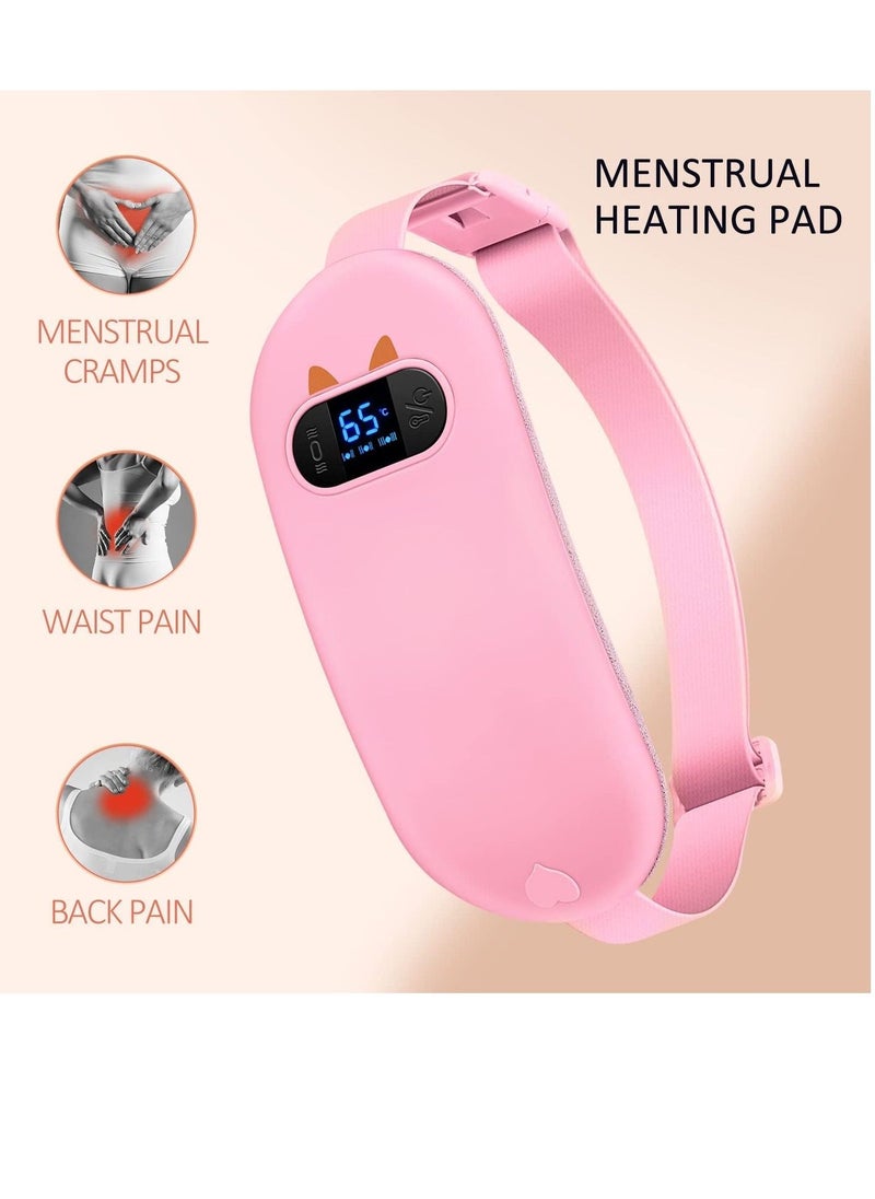 general Portable Heating Pad, Electric Cordless Menstrual Heating Pad 5s Fast Heating, Heating Pads for Cramps with 3 Heat Levels and 3 Massage Modes, Heating Pad for Back Pain Gift for Women and Girl(Pink) - Image 2