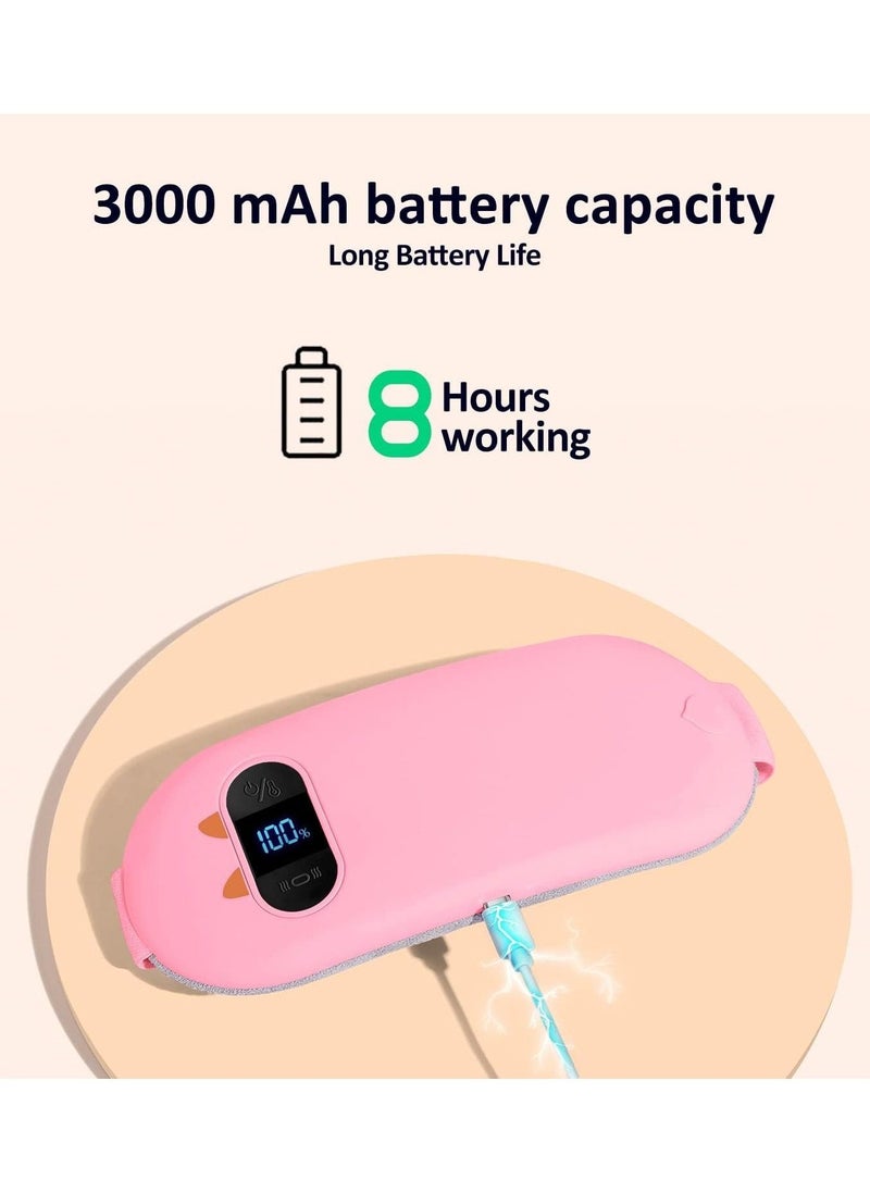 general Portable Heating Pad, Electric Cordless Menstrual Heating Pad 5s Fast Heating, Heating Pads for Cramps with 3 Heat Levels and 3 Massage Modes, Heating Pad for Back Pain Gift for Women and Girl(Pink) - Image 3