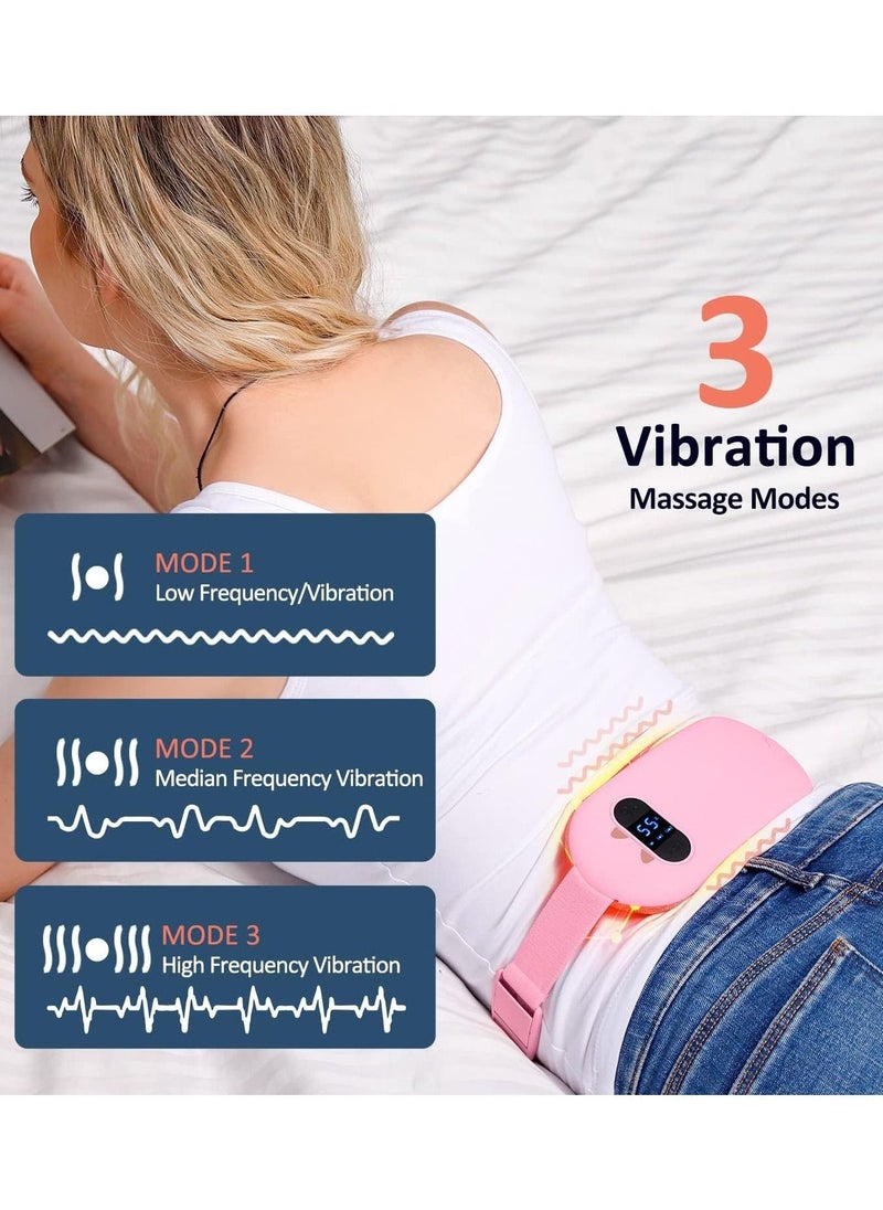 general Portable Heating Pad, Electric Cordless Menstrual Heating Pad 5s Fast Heating, Heating Pads for Cramps with 3 Heat Levels and 3 Massage Modes, Heating Pad for Back Pain Gift for Women and Girl(Pink) - Image 4