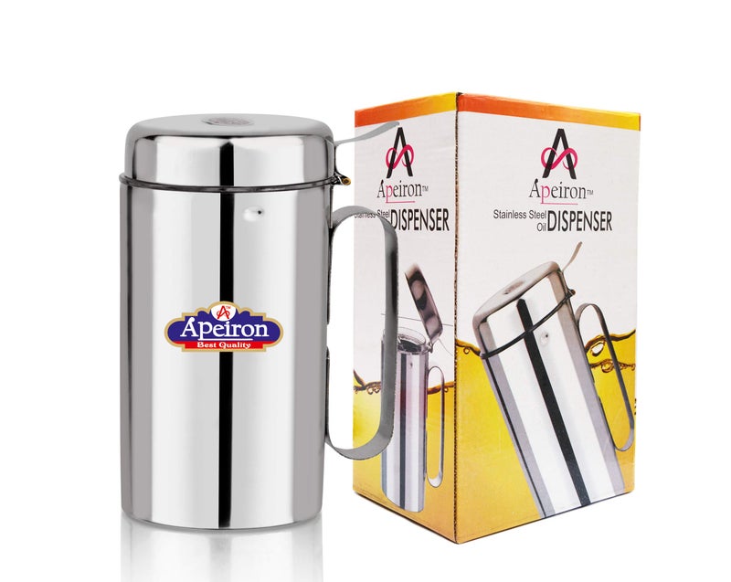 Apeiron Stainless Steel Oil Dispenser Transparent Nozzle Cooking Oil Dispenser Stopper Pourer (Silver, 750ml) - Pack of 2 - Image 5