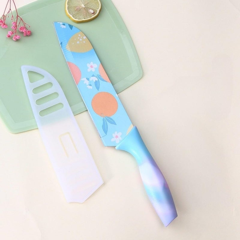 Capmora Premium Stainless Steel Kitchen Knife Set Chefs Knife Butcher Knife Sharp NonStick Soft Handles Cutting Meat Heavy Duty Blade Butcher Meat Knife_L_A Blue - Image 1