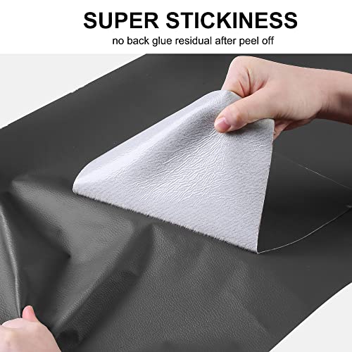 YAFLC Leather Repair Patch for Furniture, 4" x 63" Self Adhesive Leather Repair Kit Vinyl Repair Tape for Car Seat Sofa Jackets Couches Chair Dark Grey - Image 3