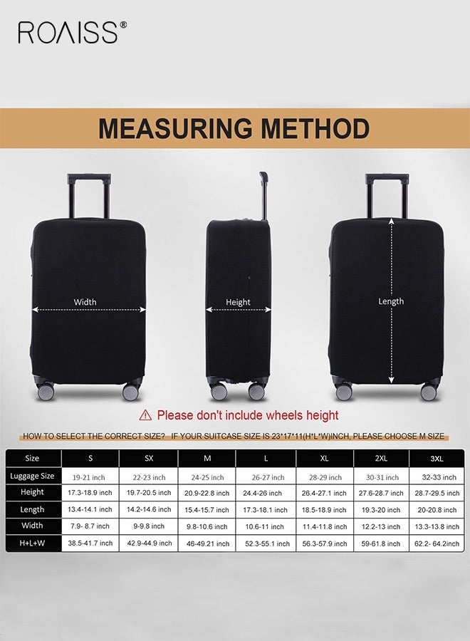 رويس غطاء حماية عالمي للأمتعة وحقيبة السفر وغطاء غبار سميك مقاوم للتآكل وغطاء غبار لحقيبة السفر وملحقات السفر باللون الأسود - Image 2