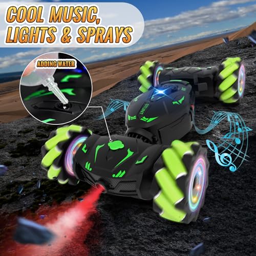 Pristar Gesture RC Toys for Boys 612 RC Sensing Stunt Car with Cool Spray Lights Music Double Sided Flip 360 Rotate 4WD OffRoad - Image 5