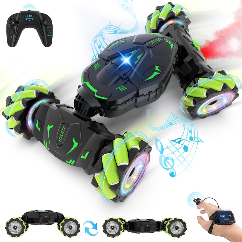 Pristar Gesture RC Toys for Boys 612 RC Sensing Stunt Car with Cool Spray Lights Music Double Sided Flip 360 Rotate 4WD OffRoad - Image 3