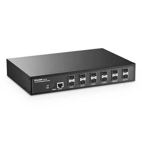 MokerLink 12 Port 10G SFP+ Managed Fiber Switch, 1G/10G SFP Slot, L3 Web/CLI Managed, 240Gbps Bandwidth Desktop|Rackmount Network Switch - Image 1