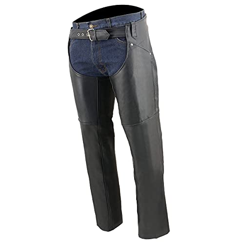 Milwaukee Leather Chaps for Women Black Premium Skin - Deep Hip Pockets Back Thigh Laces Motorcycle Chap - SH1173 - XXX-Small - Image 4